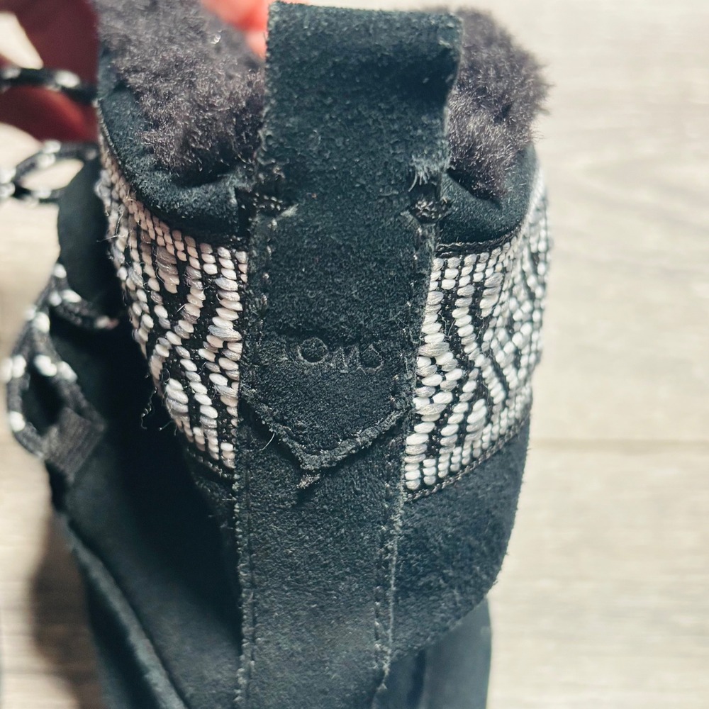 TOMS Women's Black Suede Alpine Ski Boots Size 7.5 - Picture 7 of 14